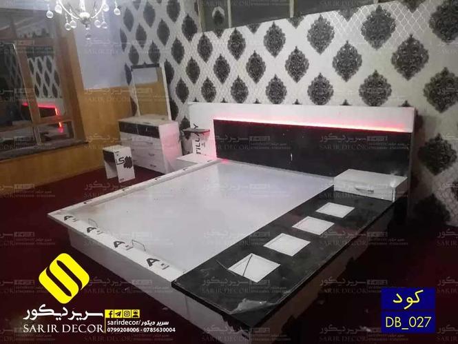 تخت خواب دو نفره جک دار (چوبی فلزی)