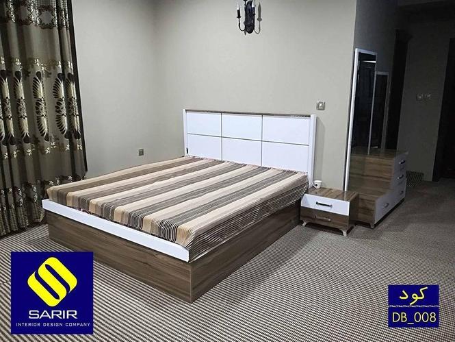 تخت خواب دو نفره جک دار (چوبی فلزی)