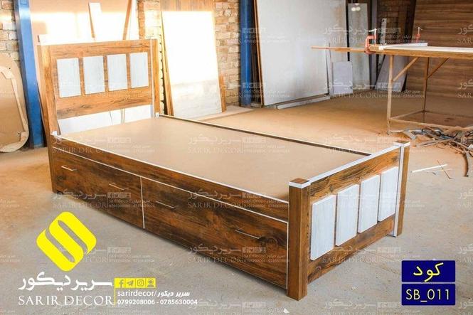 تخت خواب یک نفره روک دار (چوبی فلزی)