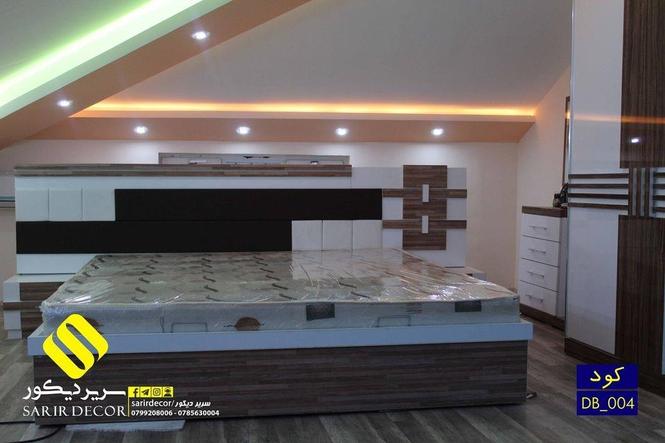 تخت خواب دو نفره جک دار (چوبی فلزی)