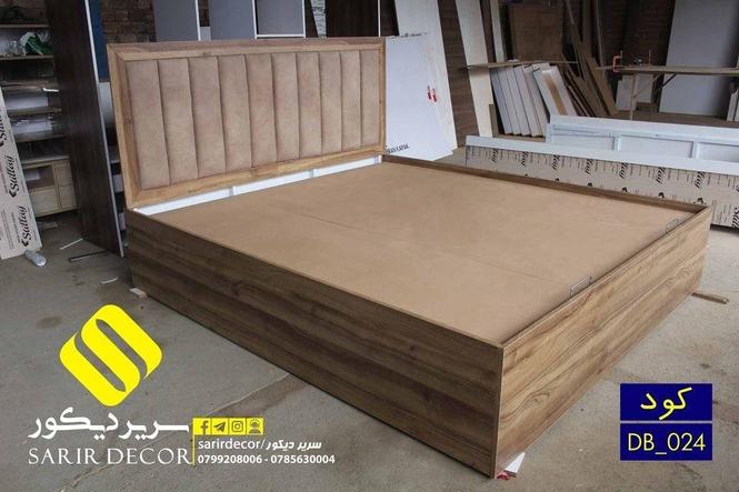 تخت خواب دو نفره جک دار (چوبی فلزی)