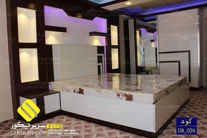 تخت خواب دو نفره جک دار (چوبی فلزی)