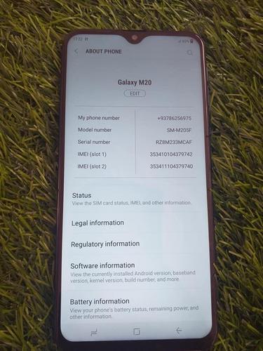 سامسونگ گلکسی M20 2019 2 sim بسیار ثابت و جدید 0786256975
