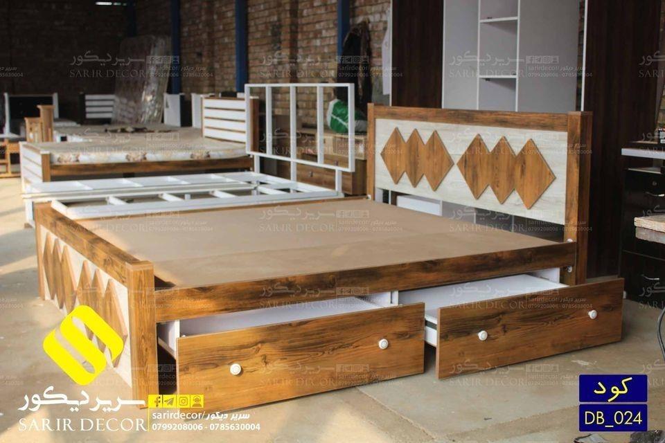 تخت-خواب-مدل-روک-دار--چوبی-فلزی-