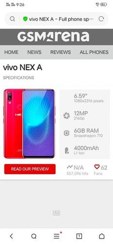 Vivo nex a فروش عاجل خریدار به تماس شود بس