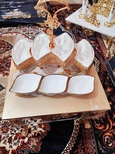 فروش سه دانه اجیل خوری رنگ طلایی پایه دار یک دانه جاه قاشقی