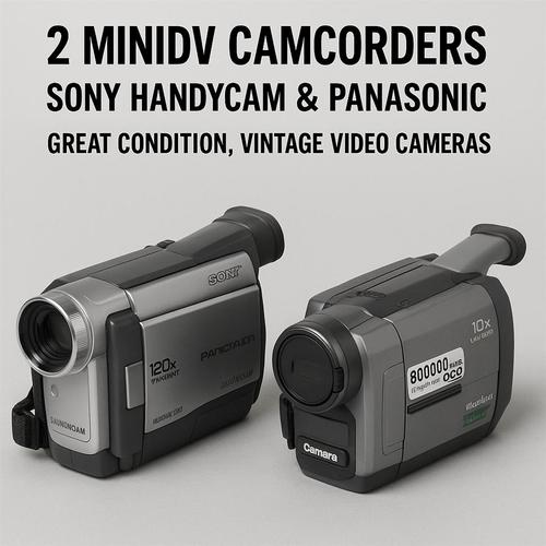 2 MiniDV Camcorders – Sony Handycam & Panasonic – Great Cond