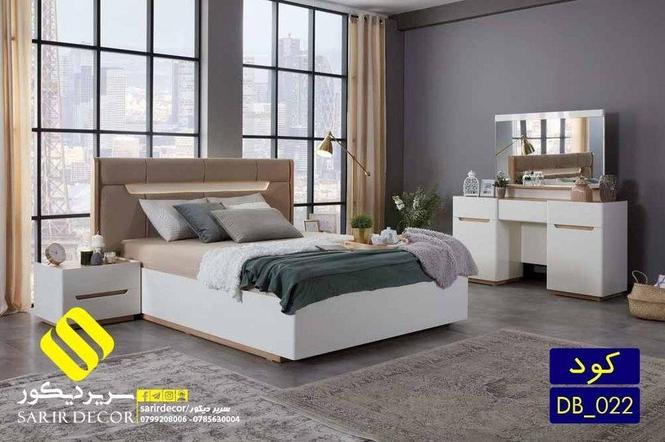 تخت خواب دو نفره جک دار (چوبی فلزی)