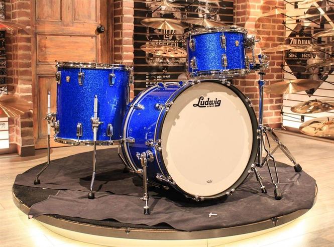 Brand New Ludwig Classic Maple Fab - Blue Sparkle 3-pieces (