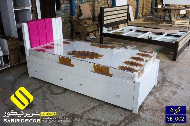 تخت خواب یک نفره روک دار (چوبی فلزی)