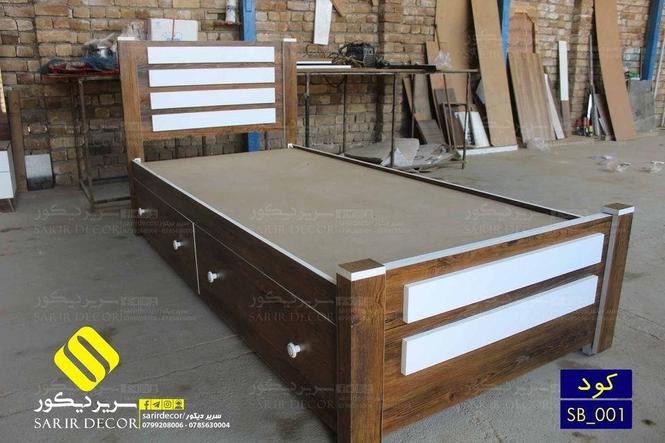 تخت خواب یک نفره (چوبی فلزی)