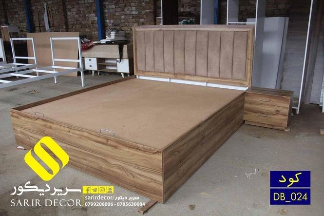 تخت خواب دو نفره جک دار (چوبی فلزی)