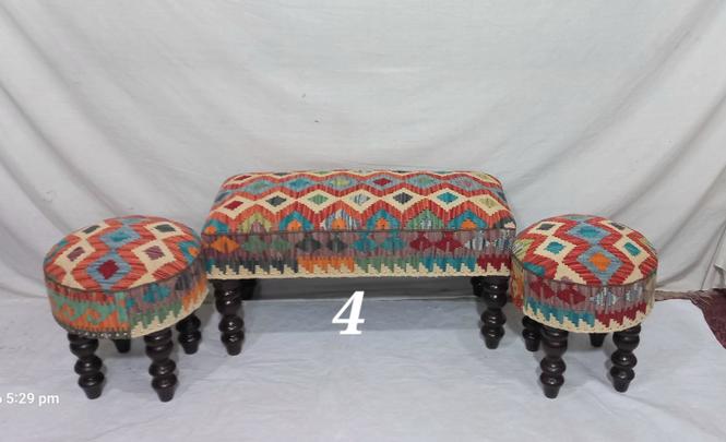 Ottoman Puffy stool set