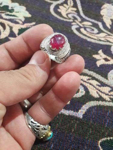 انگشتر یاقوت استار. رکاب دست ساز نقره اش عیار ۹۲۵ برای فروش