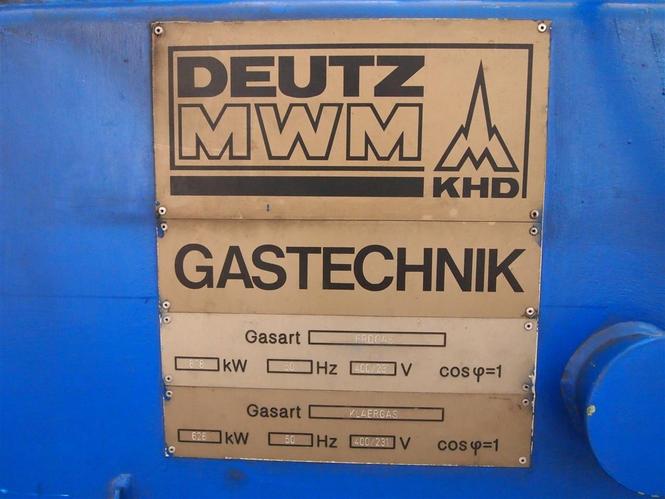 Gas Generator MWM DEUTZ 685 KW Type. TBG 616 V 16